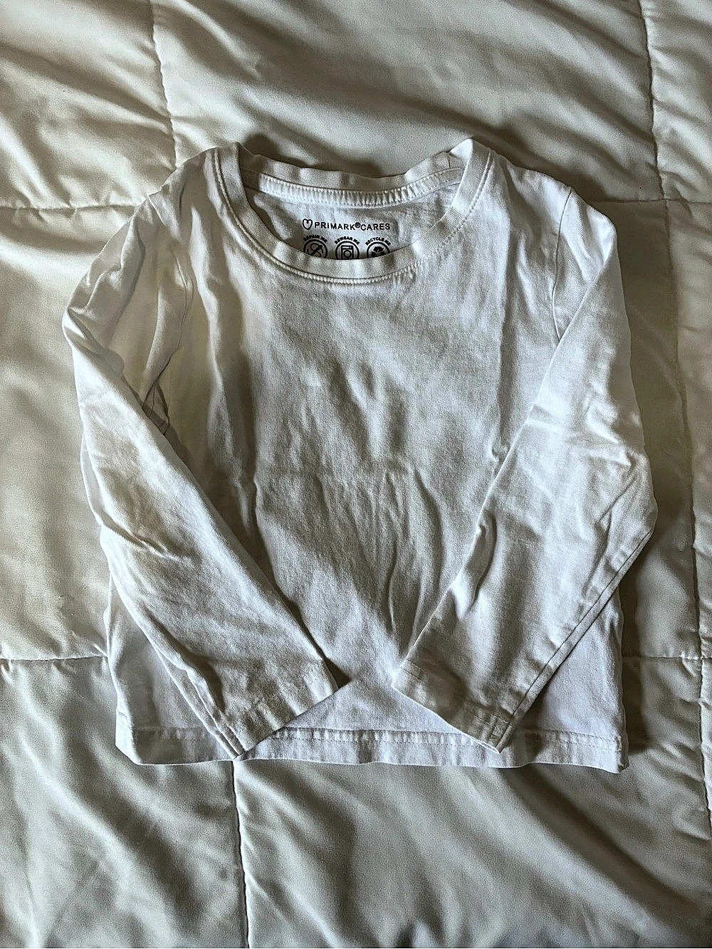 Primark Long Sleeve Tee in White Like New
